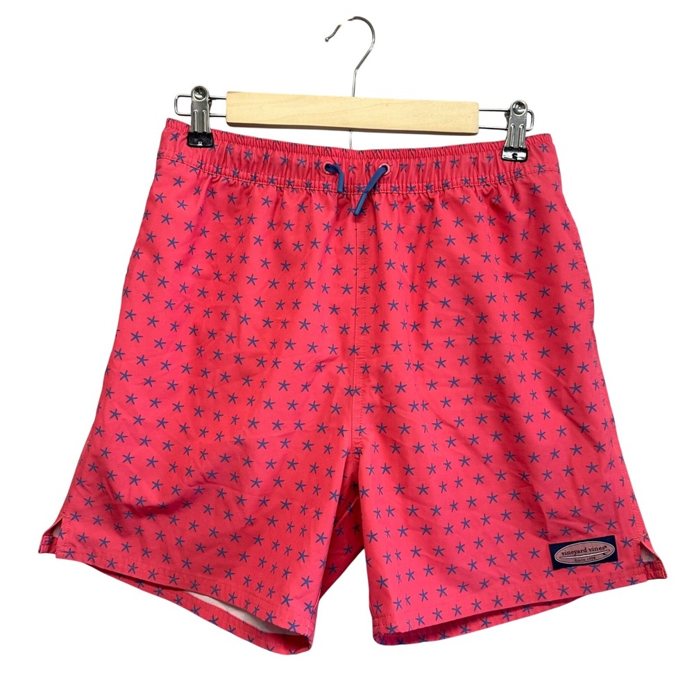 Vineyard Vines Mens Size Swim‎ Trunks Board Shorts XL Pink Starfish Print Mesh